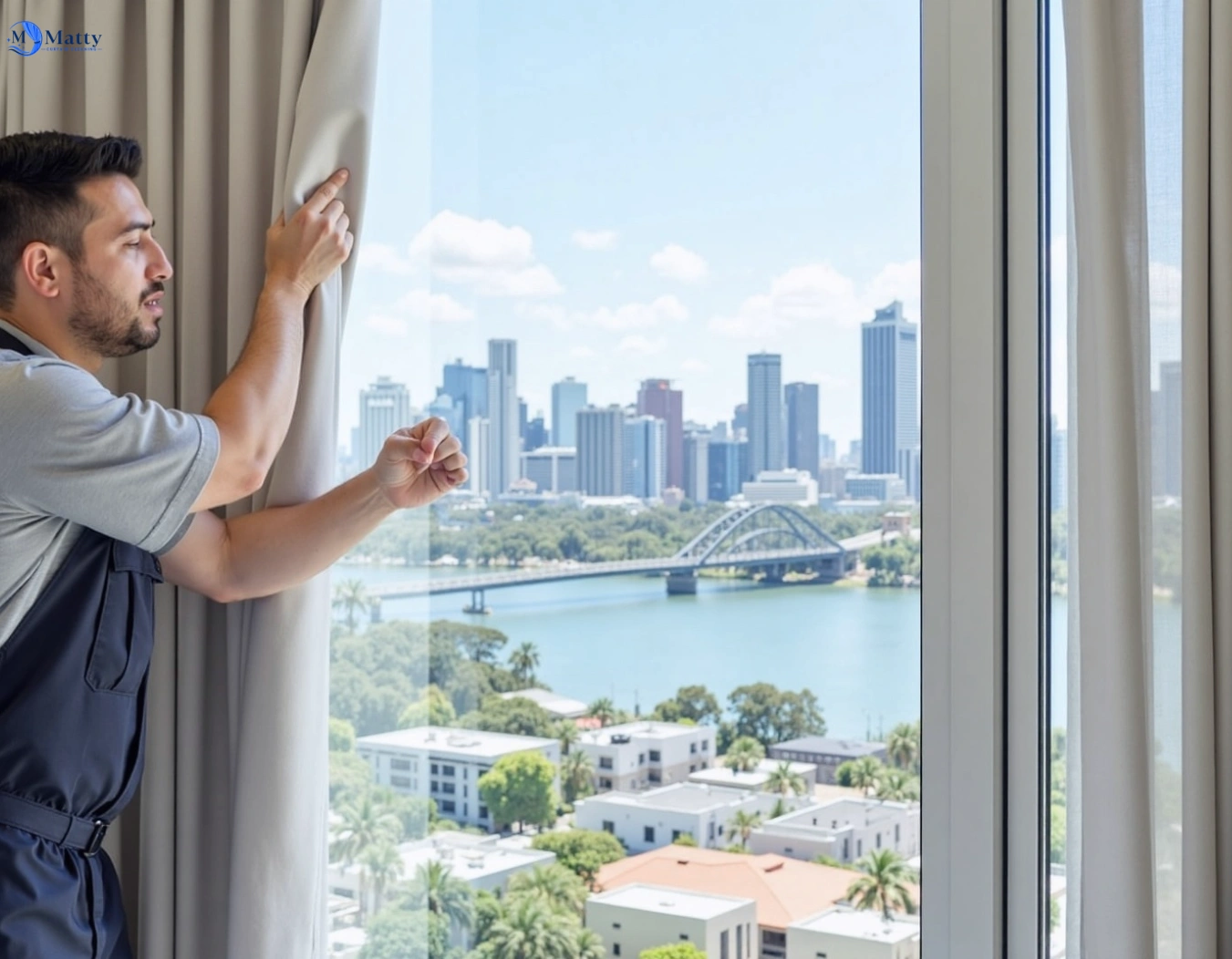 Professional curtain steam cleaning service munruben QLD by Matty Curtain Cleaning