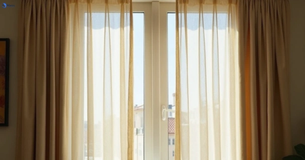 Dull dusty drapes in munruben before professional cleaning